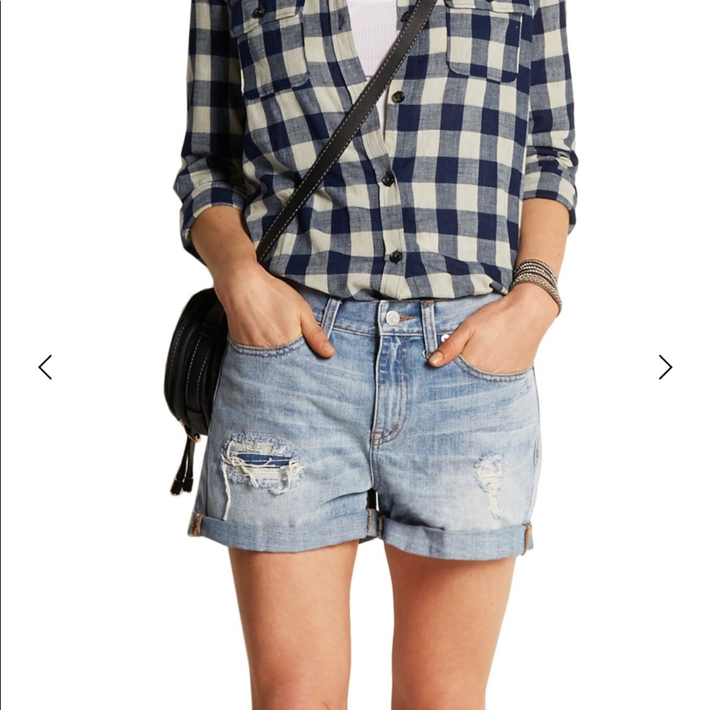 Madewell Rip & Repair distressed denim shorts 24